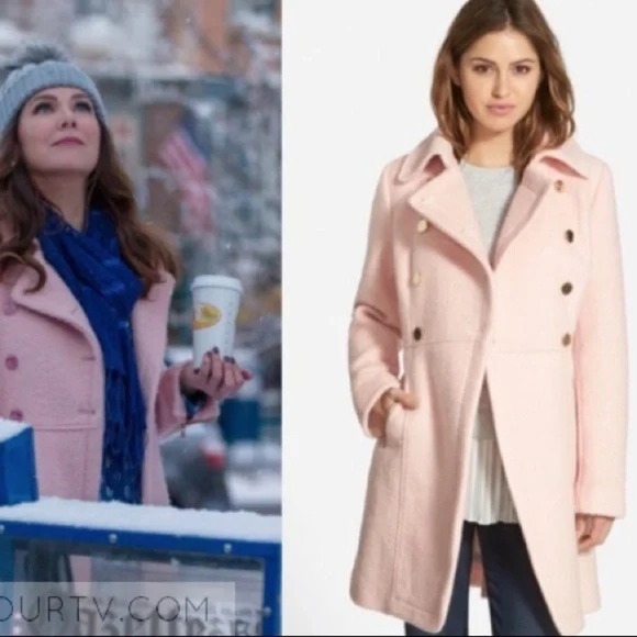 Guess Pink Double Breasted Bouclé Cutaway Coat - Size PXS - Picture 1 of 16